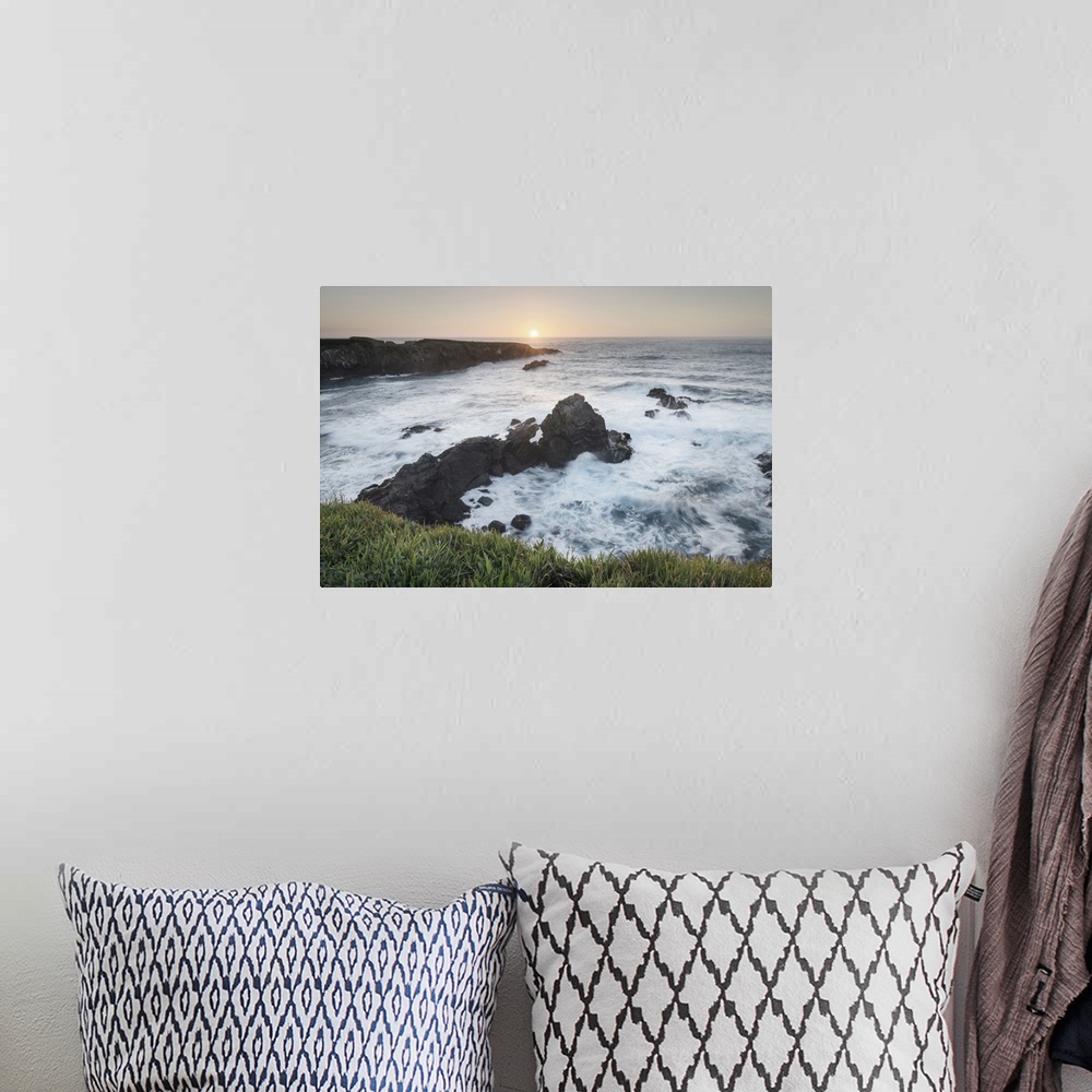 A bohemian room featuring Photograph of the sunset over Mendocino Headlands, California