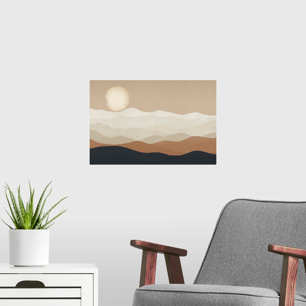 A modern room featuring Mojave Mountains and Moon Crop