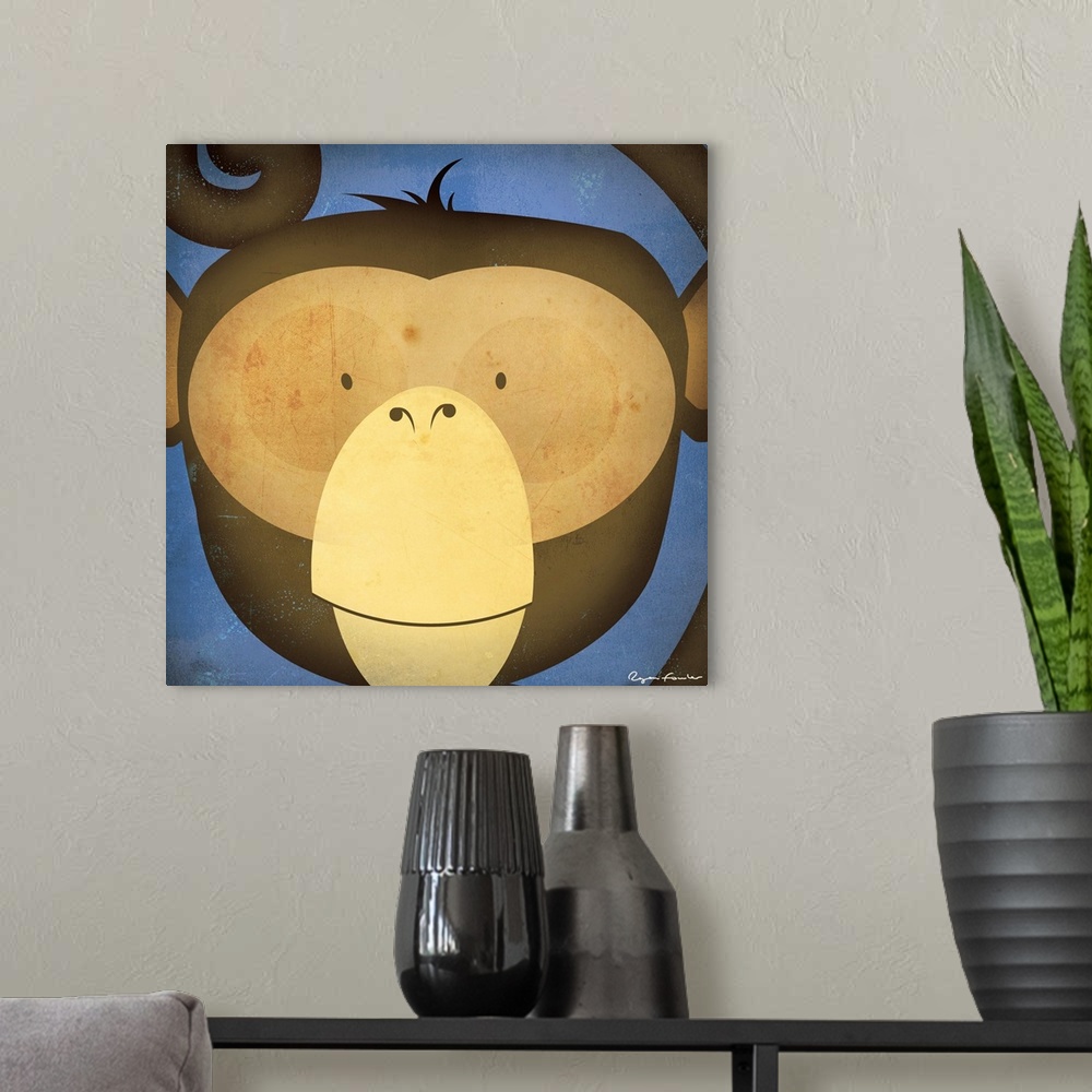 A modern room featuring Monkey WOW