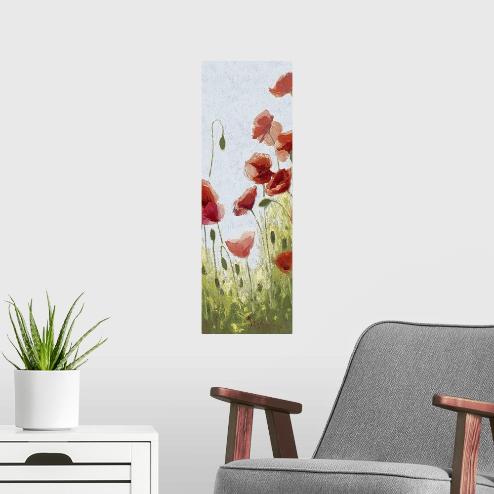 A modern room featuring Mountain Poppies II