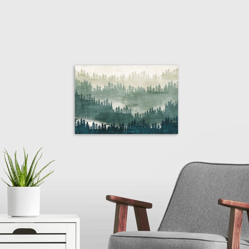 A modern room featuring Mountainscape