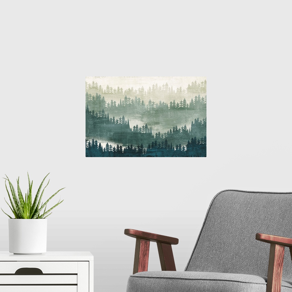 A modern room featuring Mountainscape