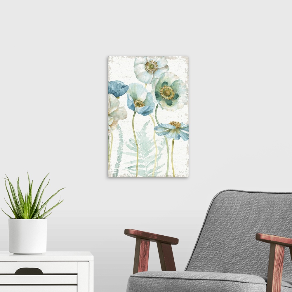 A modern room featuring My Greenhouse Flowers I Crop on Wood