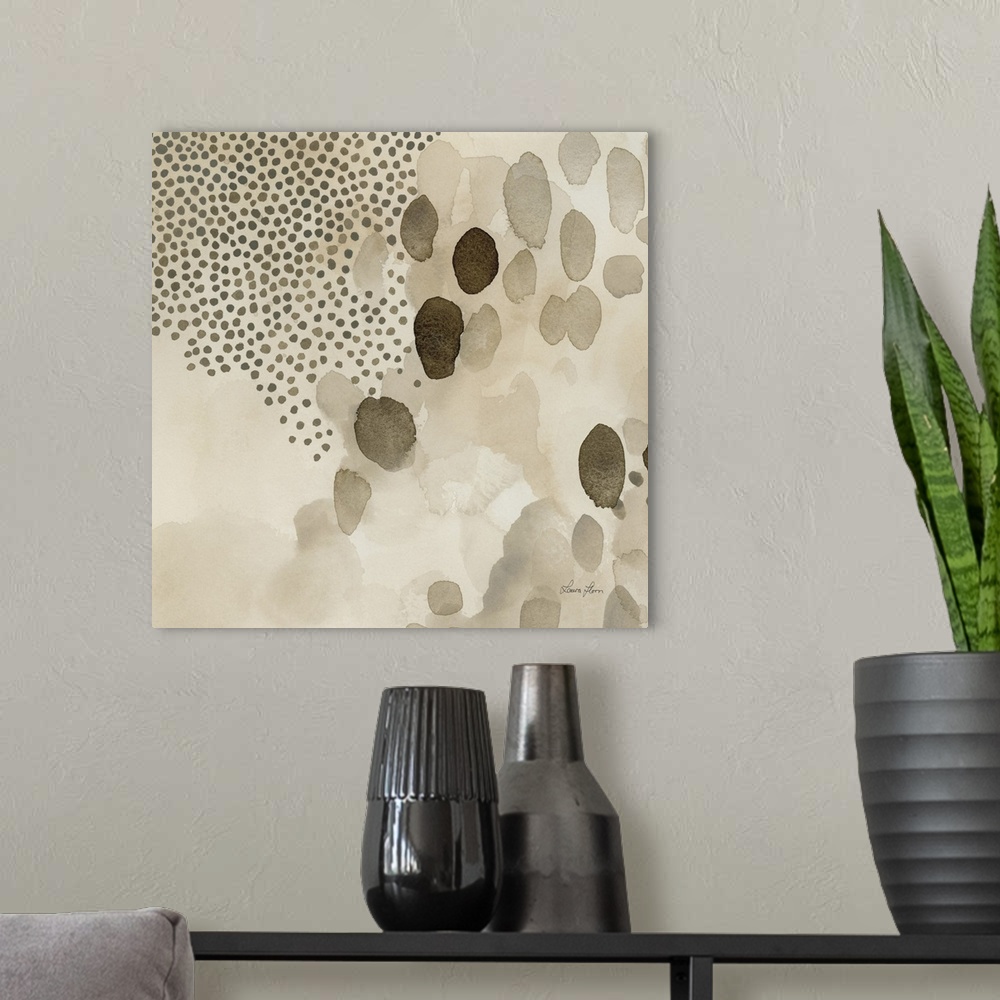 A modern room featuring Natural Abstract II Crop I