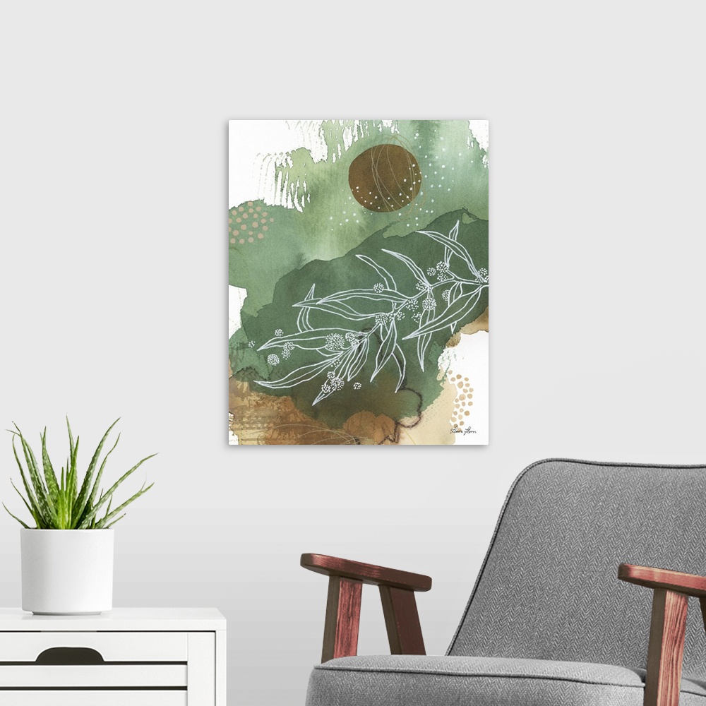 A modern room featuring Nature Abstract II Detail