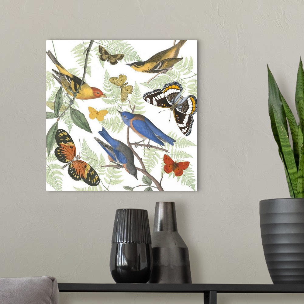 A modern room featuring Natures Flight I