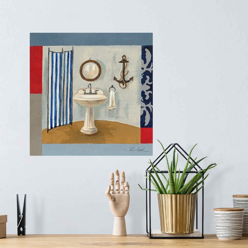 A bohemian room featuring Nautical Bath I