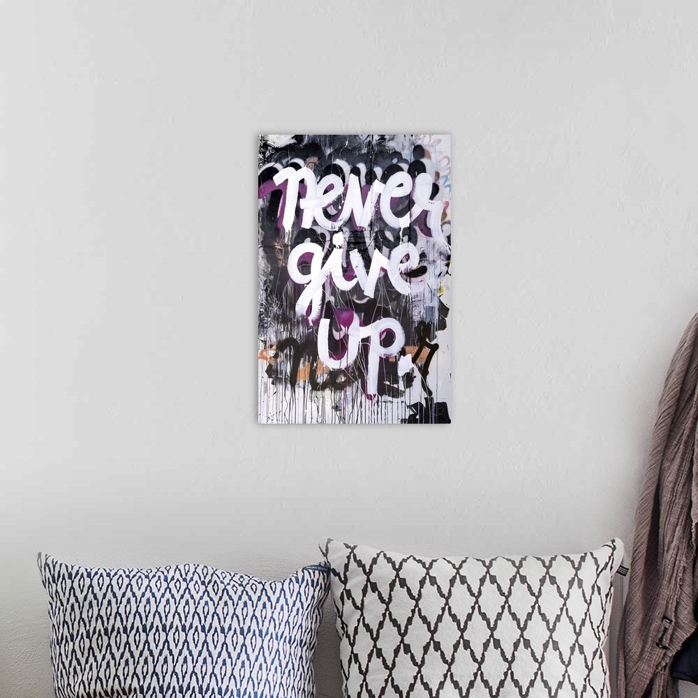 A bohemian room featuring Never Give Up