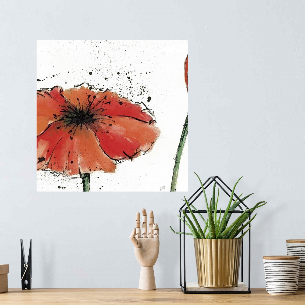 A bohemian room featuring Not a California Poppy III on White