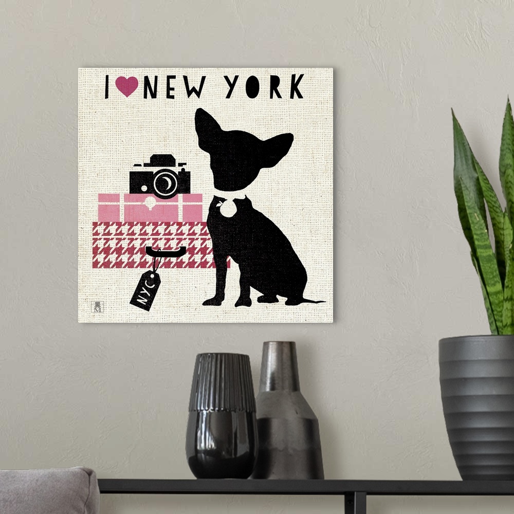 A modern room featuring NY Pooch