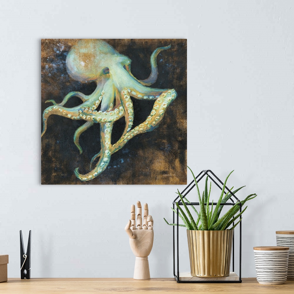 A bohemian room featuring Ocean Octopus On Black