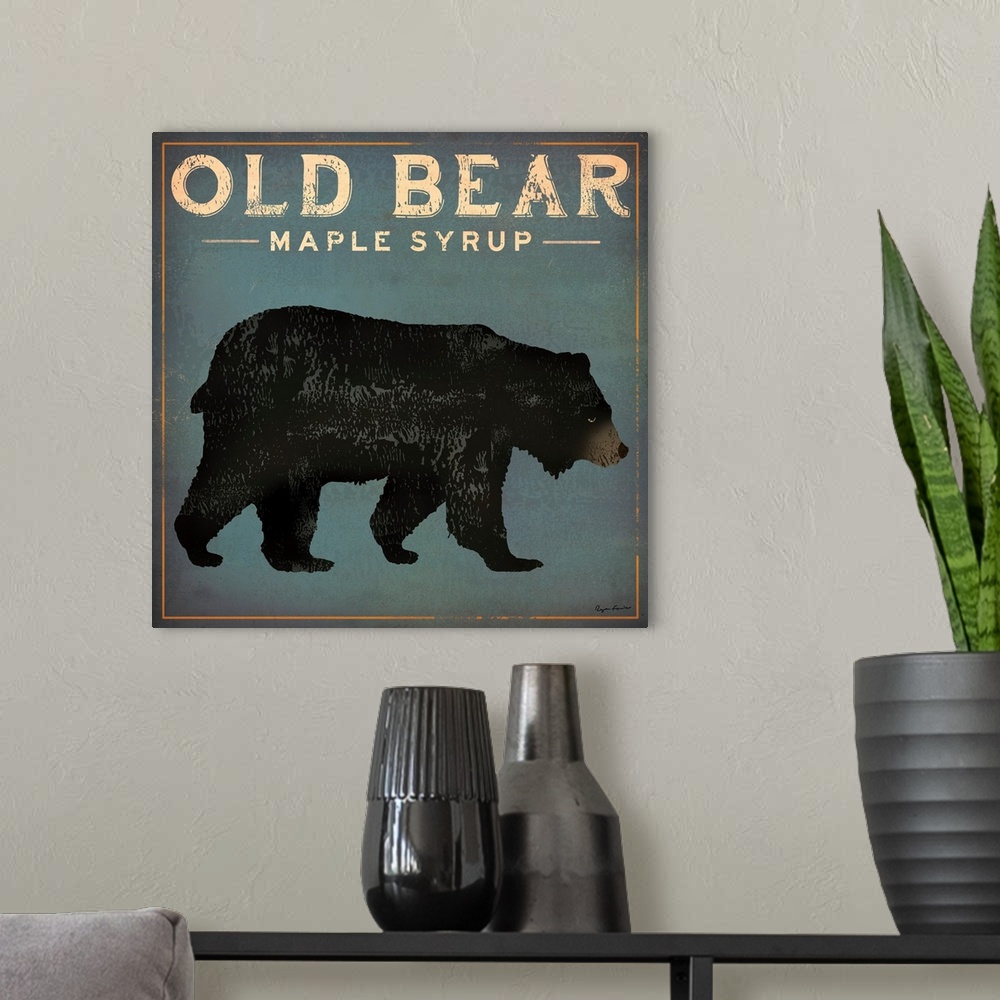 A modern room featuring Old Bear
