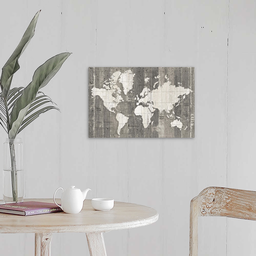 A farmhouse room featuring Old World Map Neutral