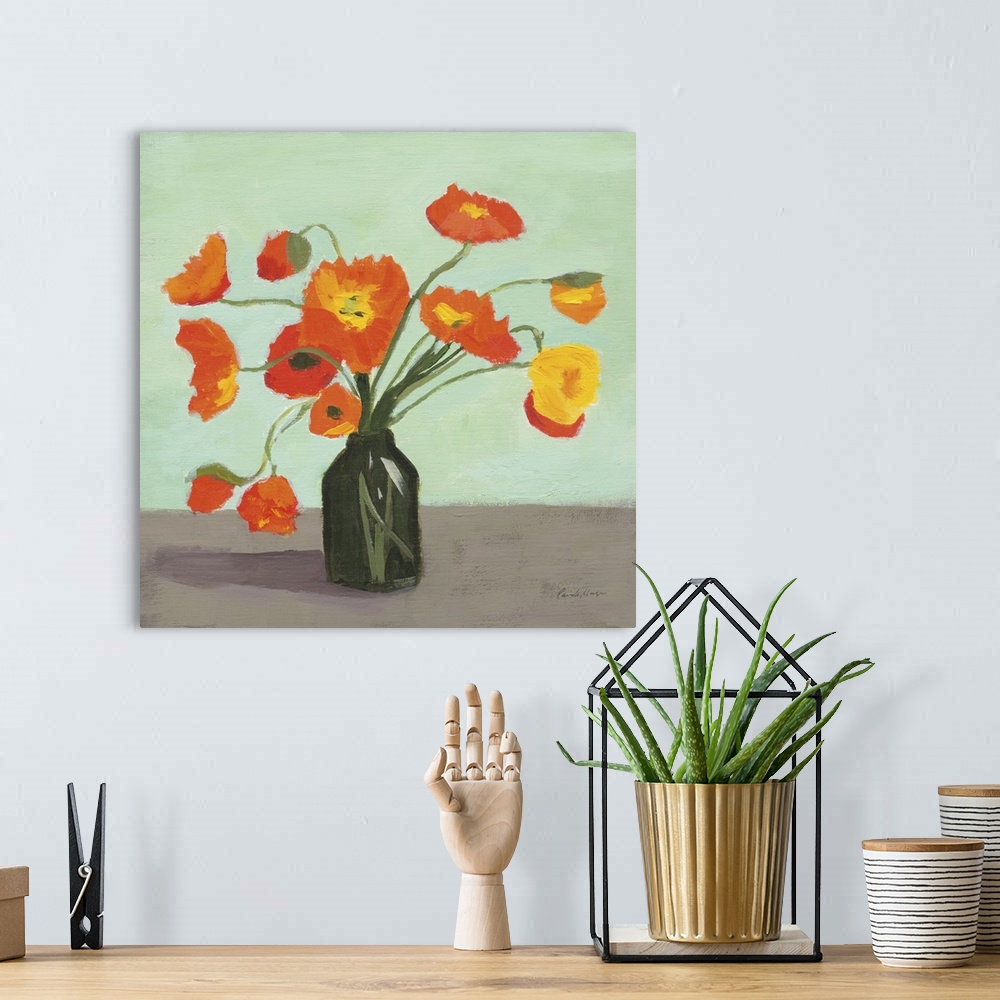 A bohemian room featuring Orange Poppies