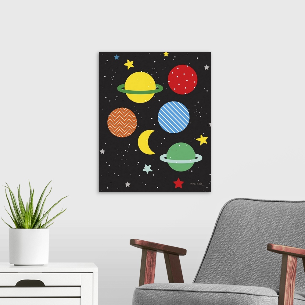 A modern room featuring Outer Space