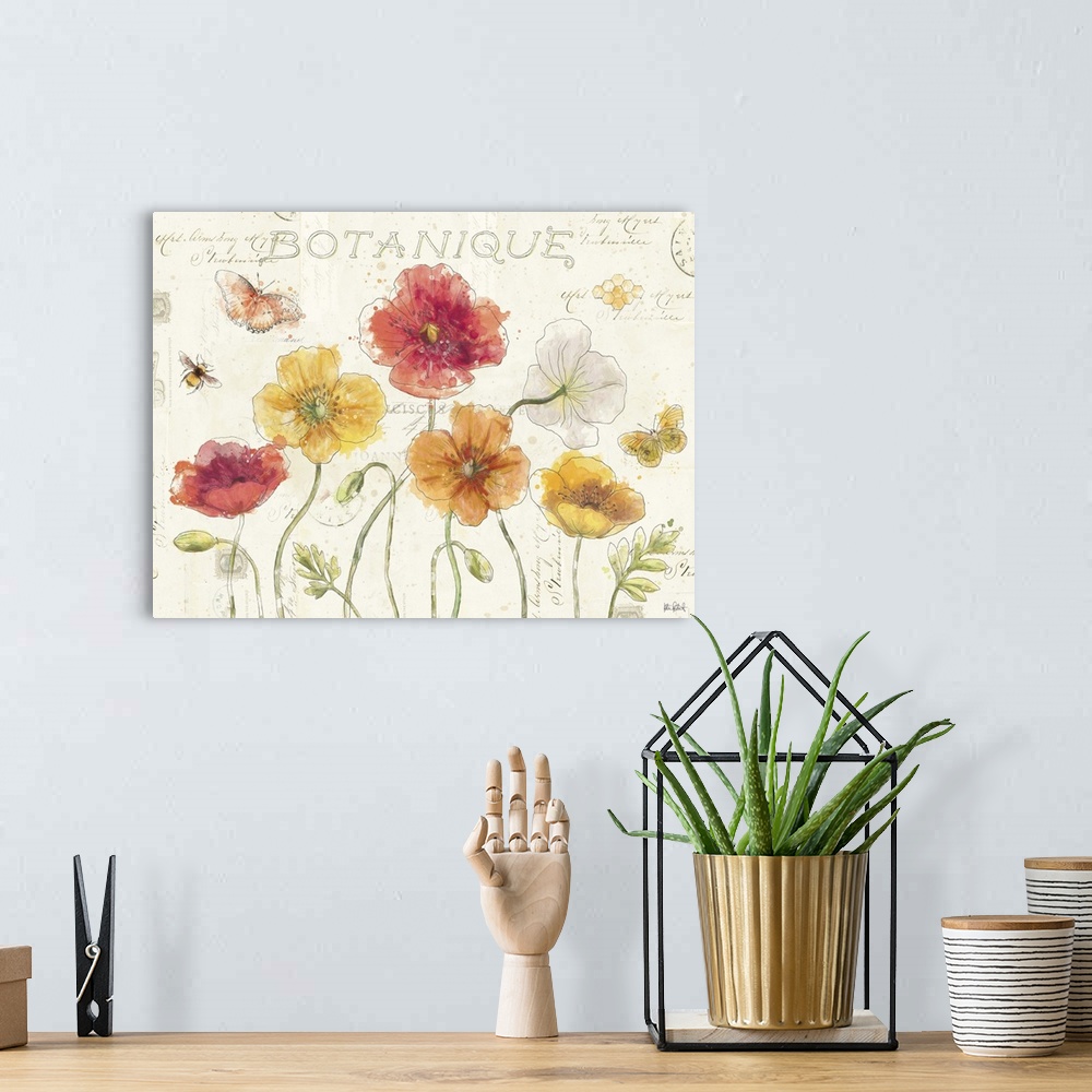 A bohemian room featuring Painted Poppies I