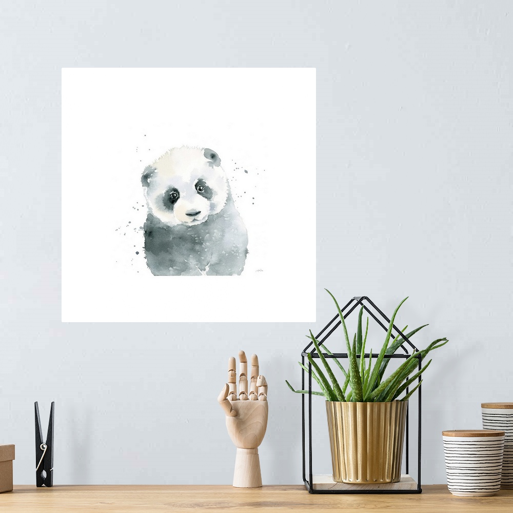 A bohemian room featuring Panda Cub White Border