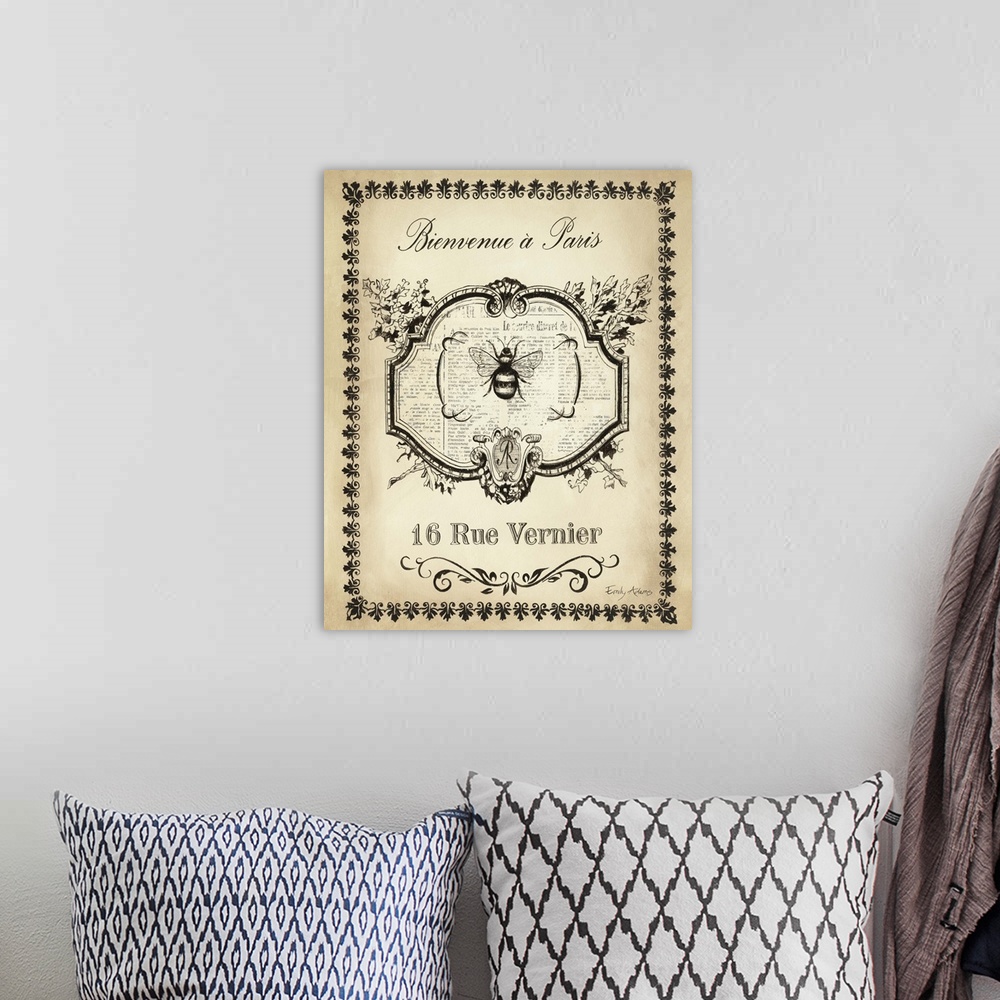 A bohemian room featuring Paris Bees I