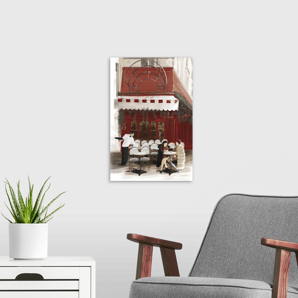A modern room featuring Paris Bistro Red