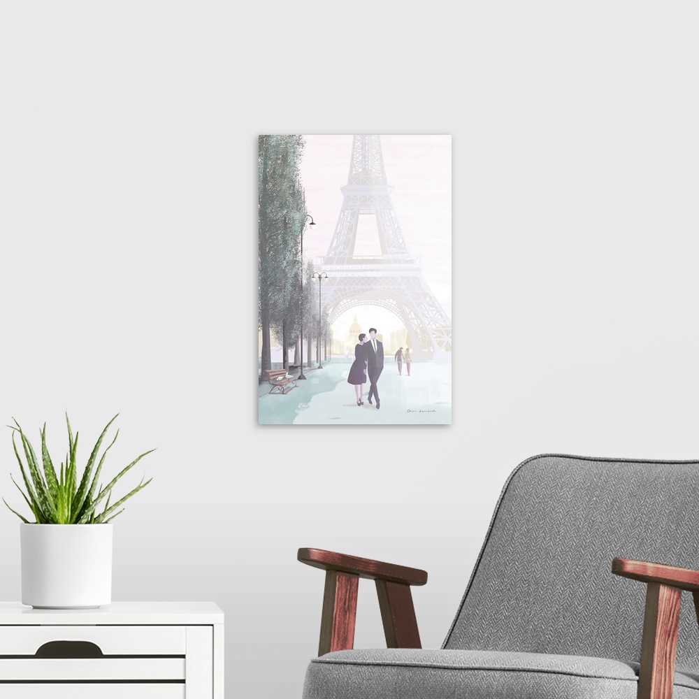 A modern room featuring Paris Love