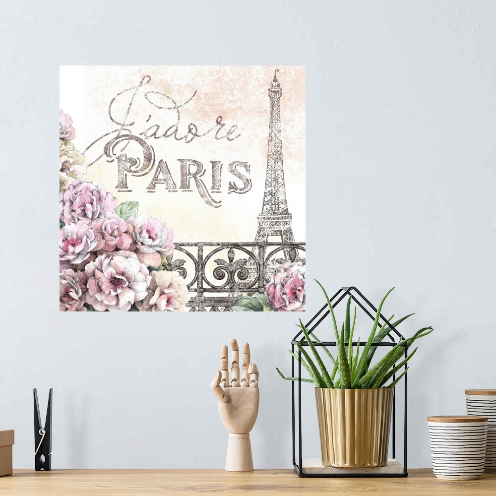 A bohemian room featuring Paris Roses III