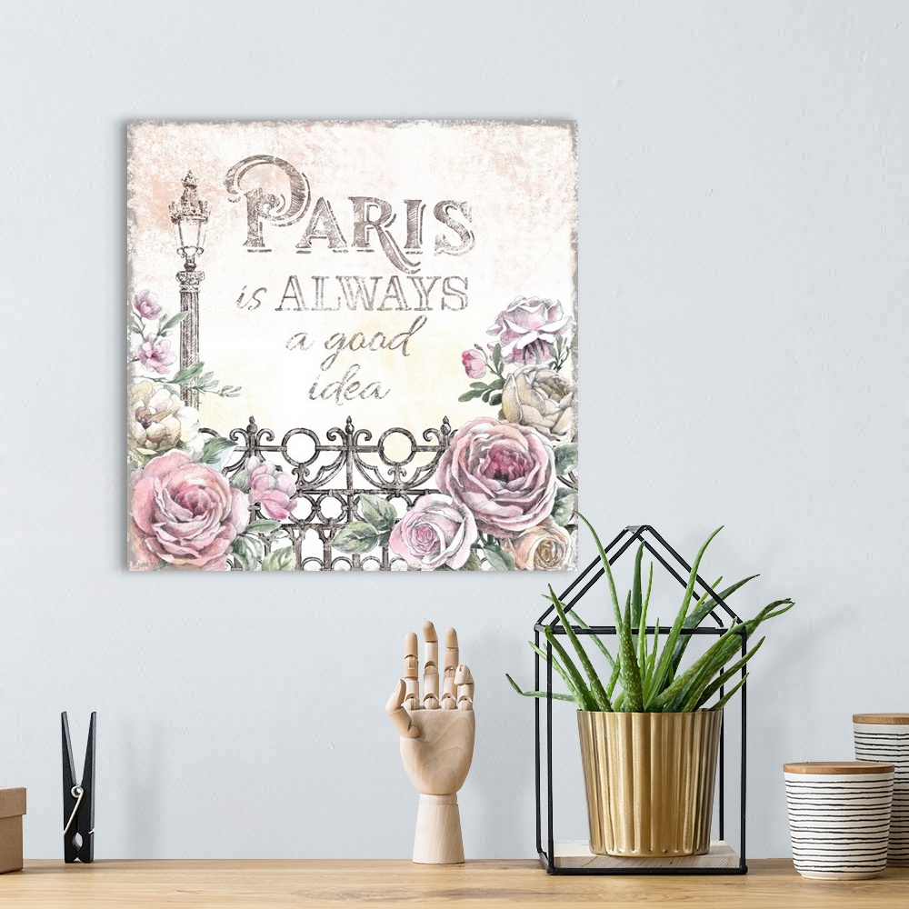 A bohemian room featuring Paris Roses IV