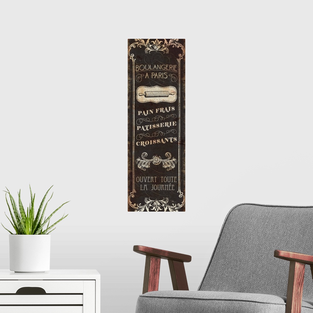 A modern room featuring Parisian Signs Panel - I