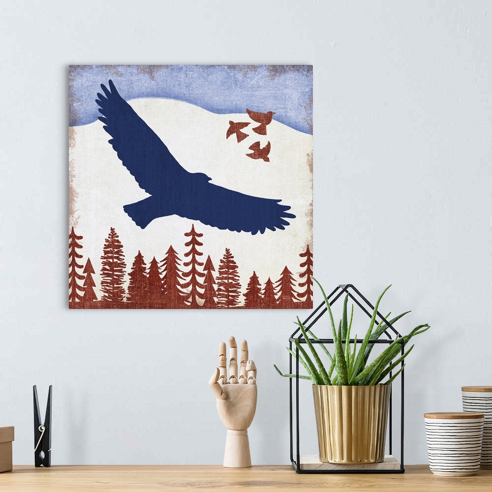 A bohemian room featuring Patriotic Woodland Eagle