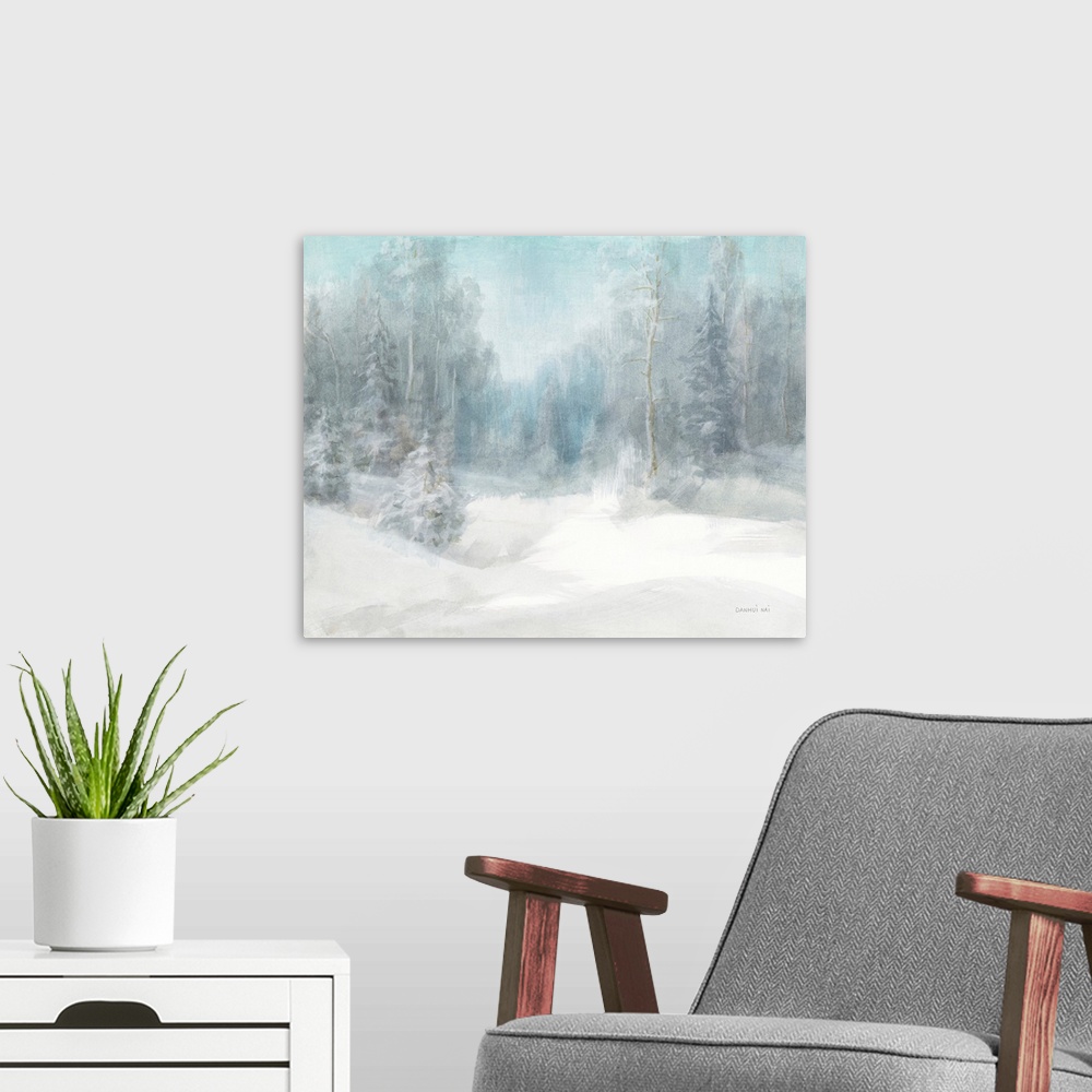 A modern room featuring Peaceful Winter