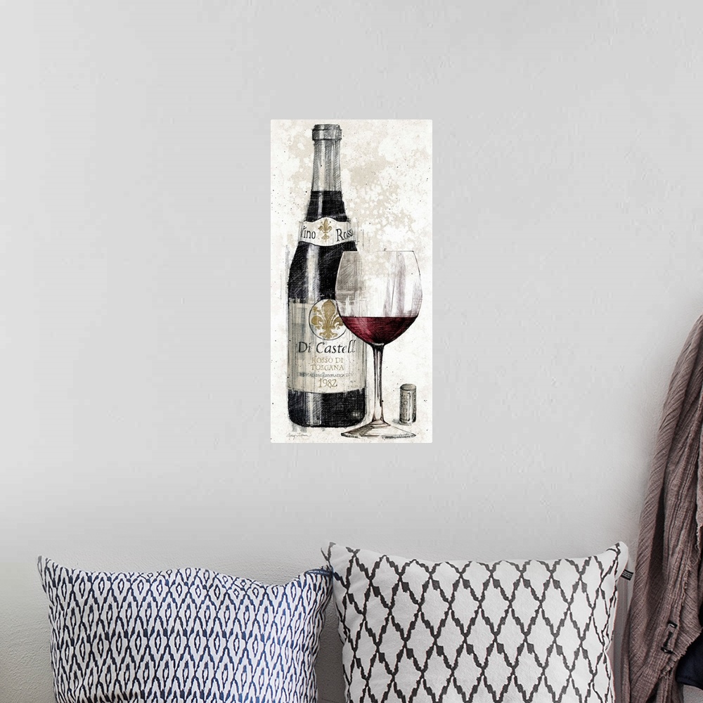 A bohemian room featuring This cool contemporary wine art makes a wonderful addition any kitchen.