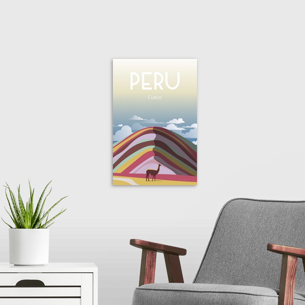 A modern room featuring Peru
