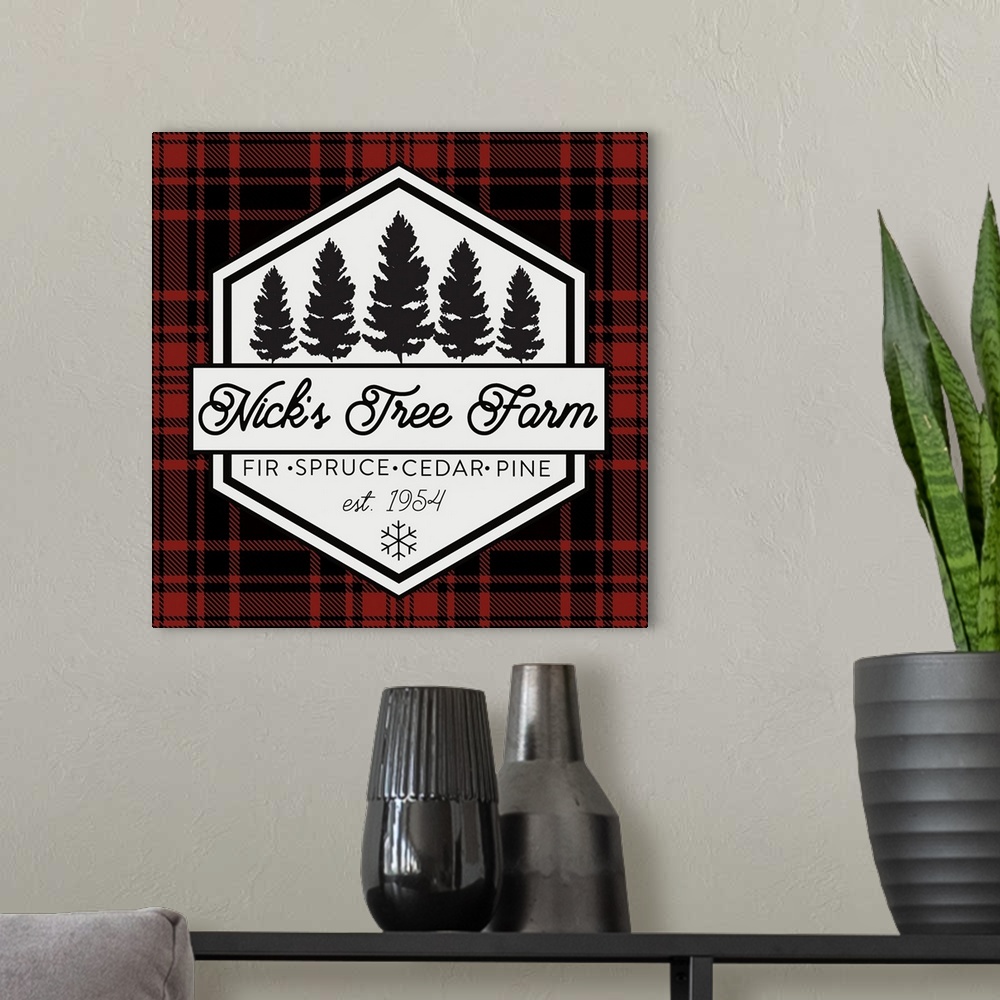 A modern room featuring Plaid Holidays I RB