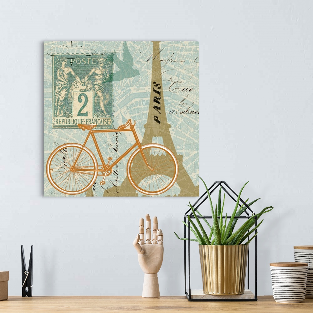 A bohemian room featuring Postcard from Paris Collage