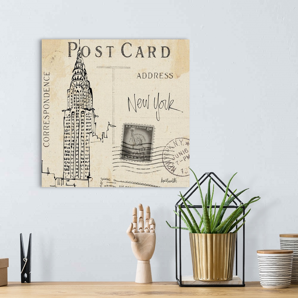 A bohemian room featuring Postcard Sketches I