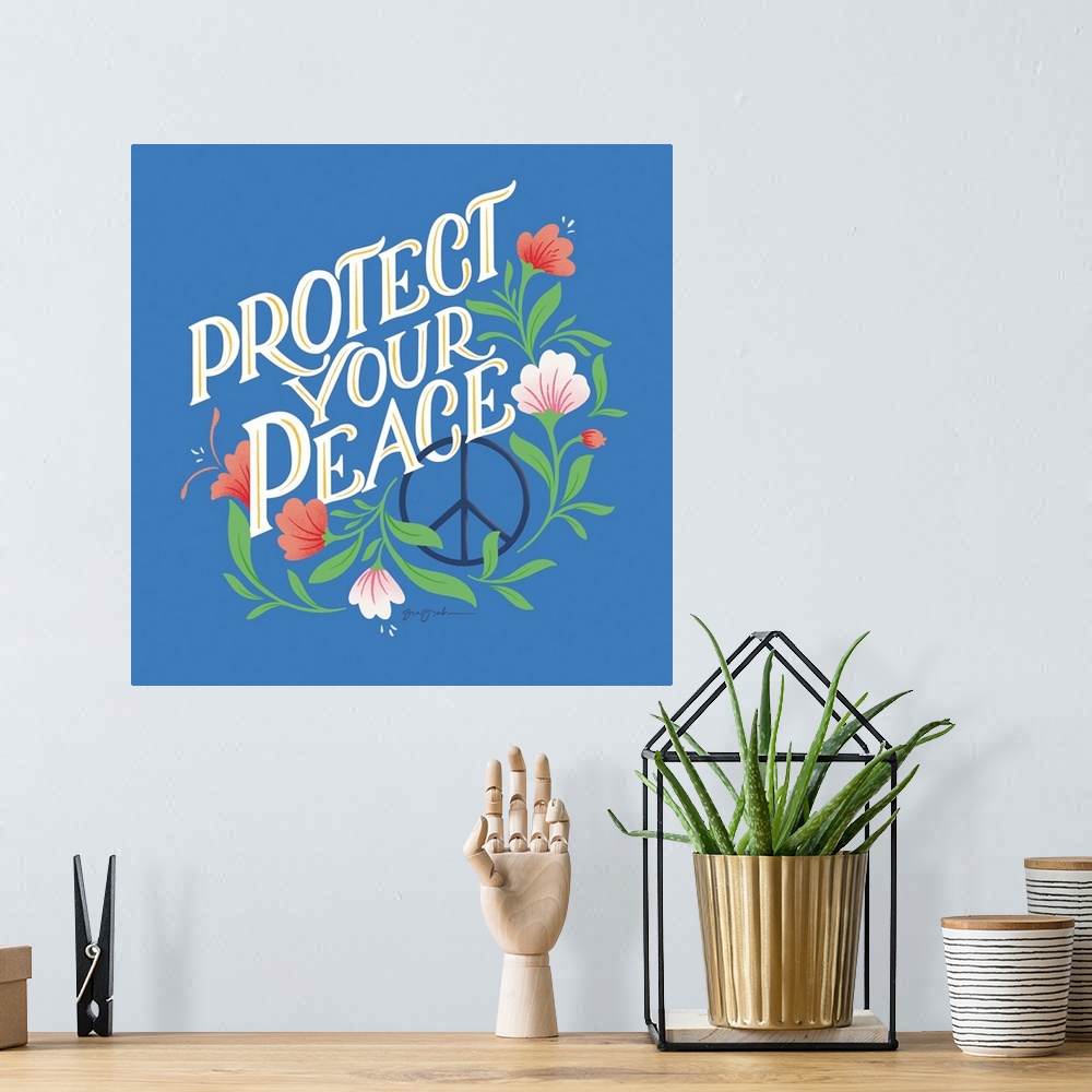 A bohemian room featuring Protect Your Peace I Bright