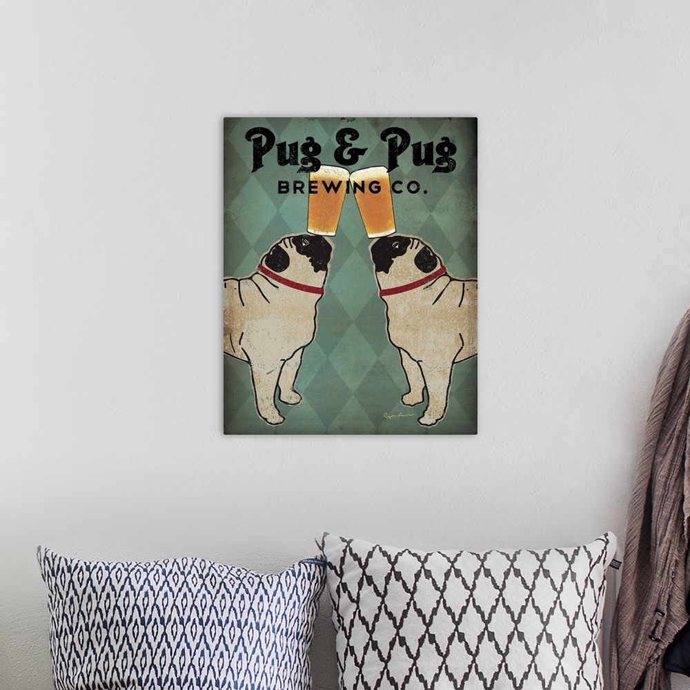 A bohemian room featuring Pug and Pug Brewing