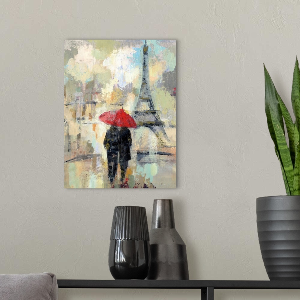 A modern room featuring Rain in the City II