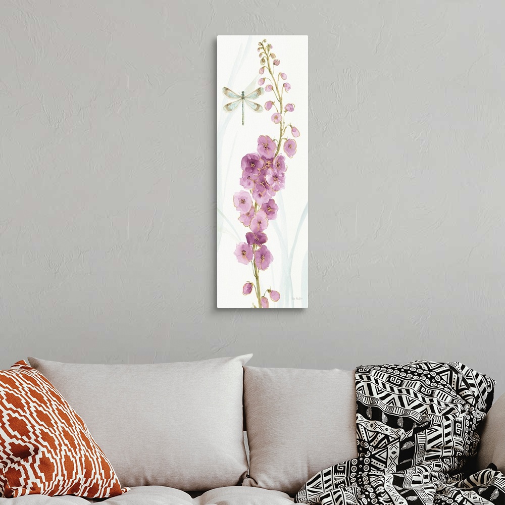 A bohemian room featuring Rainbow Seeds Flowers VII Dragonfly