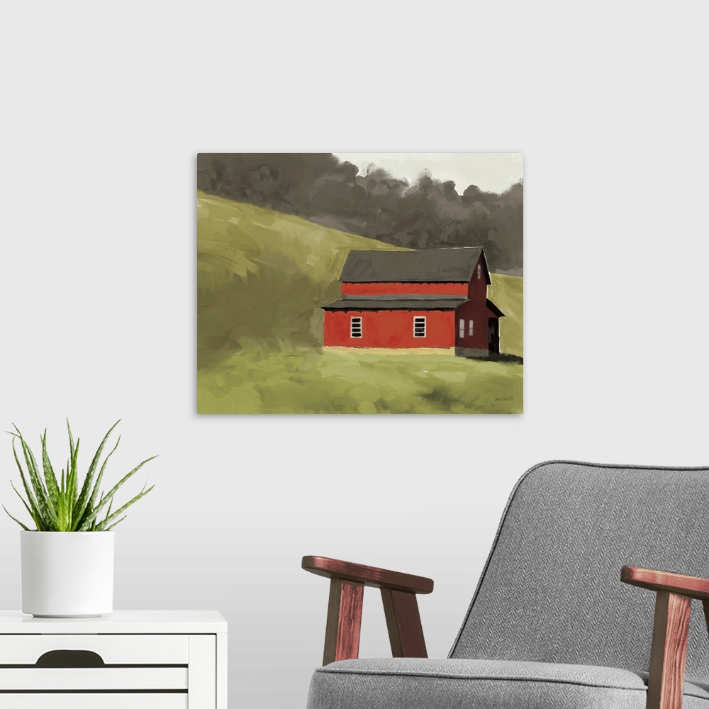 A modern room featuring Red Barn I