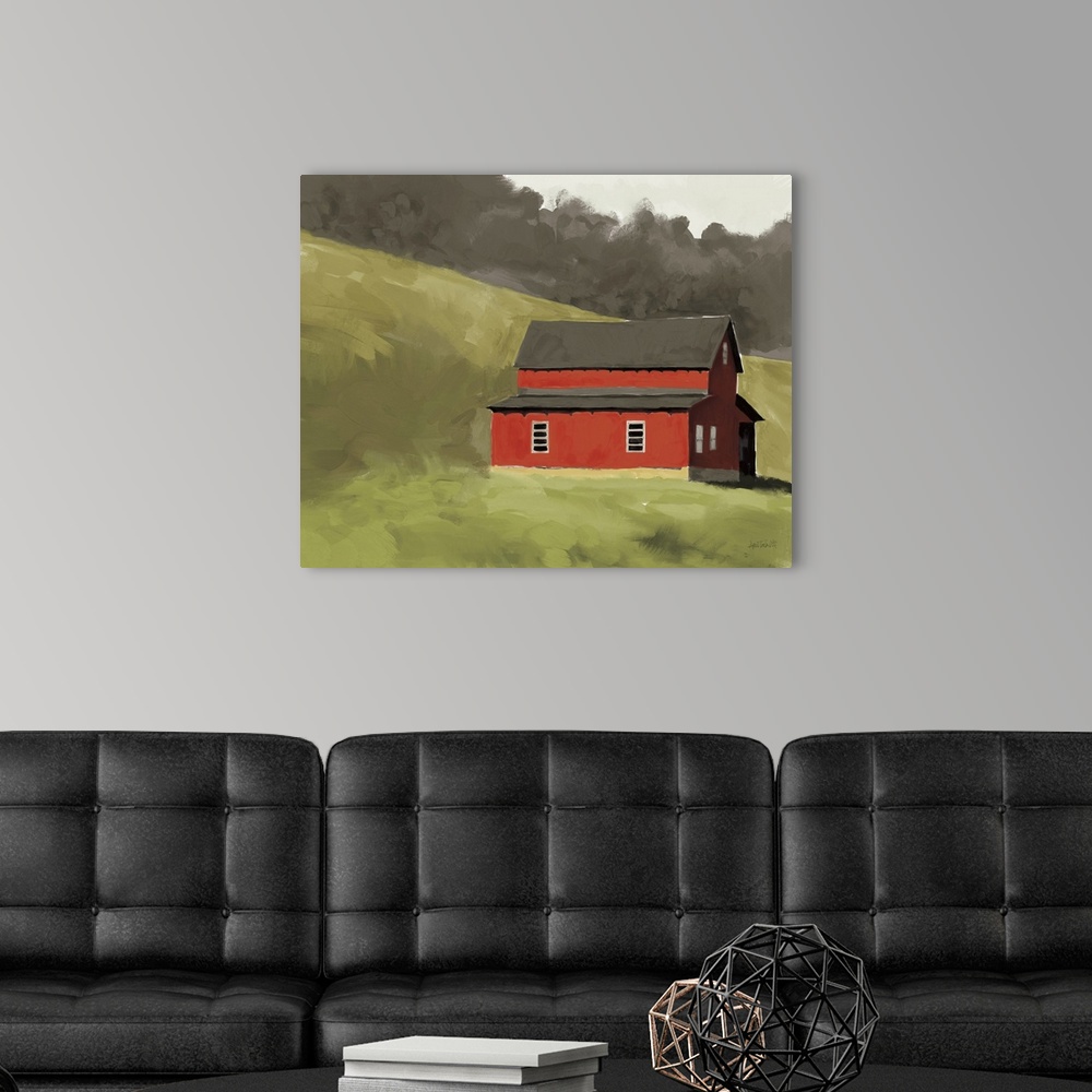 A modern room featuring Red Barn I