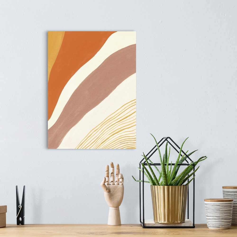 A bohemian room featuring Retro Abstract IV Bright
