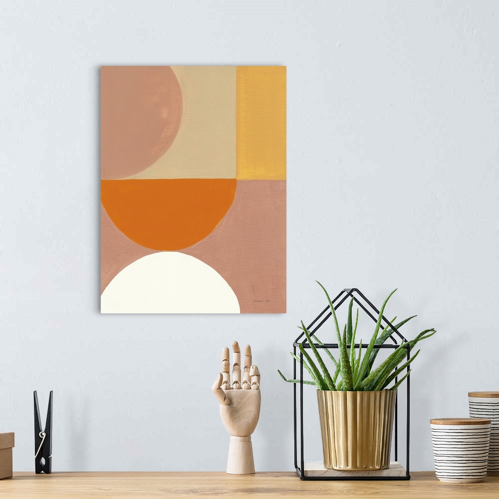 A bohemian room featuring Retro Abstract V Bright
