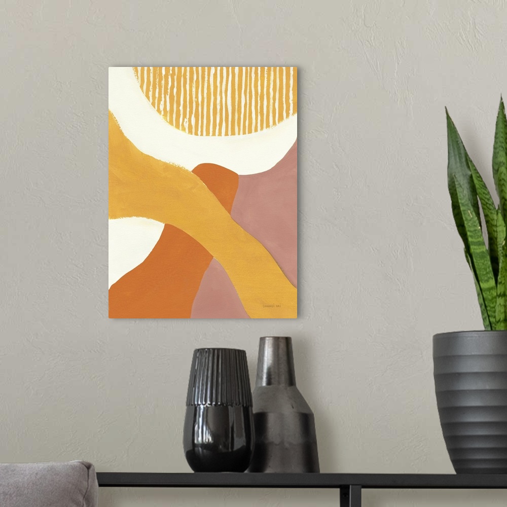 A modern room featuring Retro Abstract VI Bright