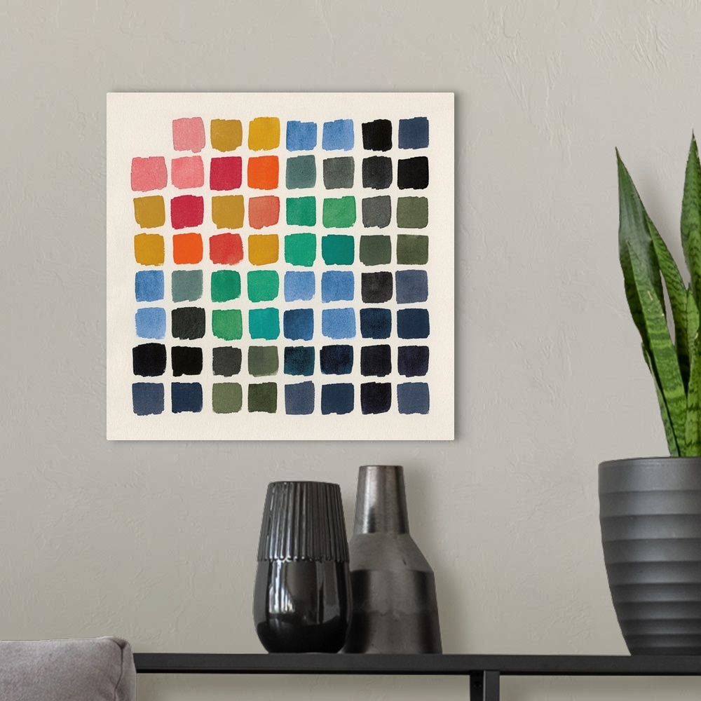 A modern room featuring Retro Color Chart
