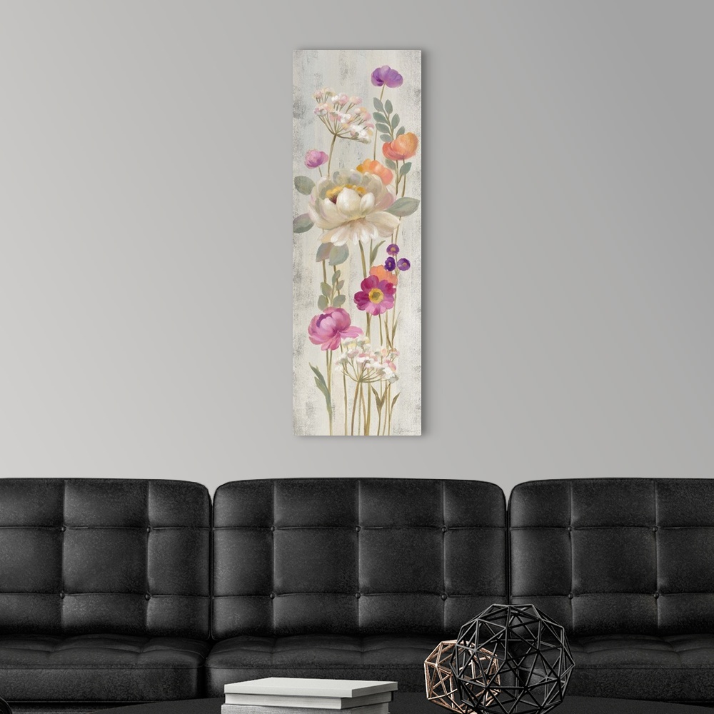 A modern room featuring Retro Floral II