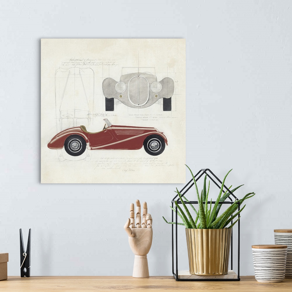 A bohemian room featuring Roadster I Red Car
