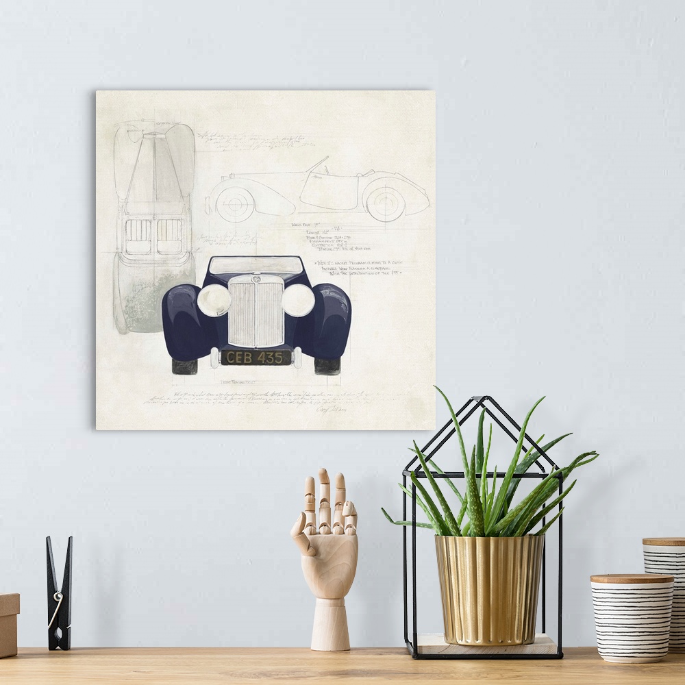 A bohemian room featuring Roadster II Blue Car