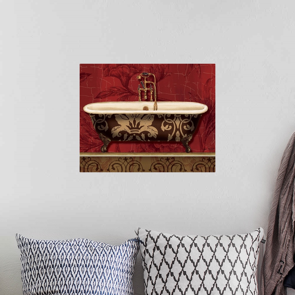 A bohemian room featuring Royal Red Bath I