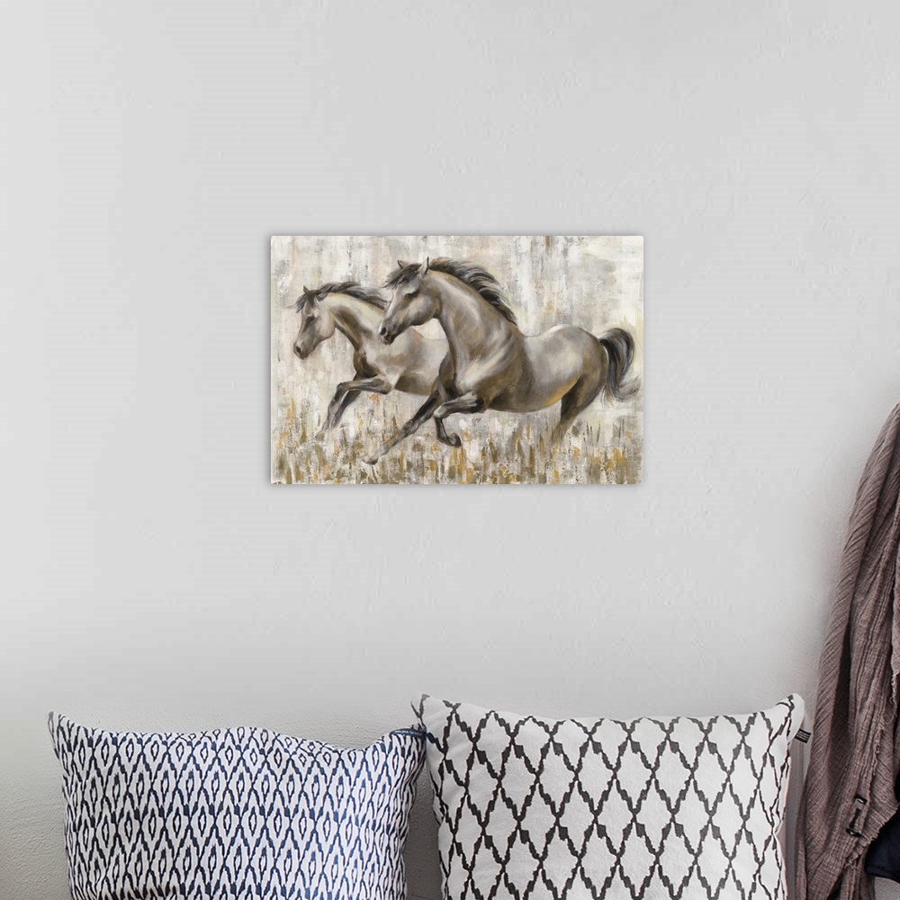 A bohemian room featuring Running Horses