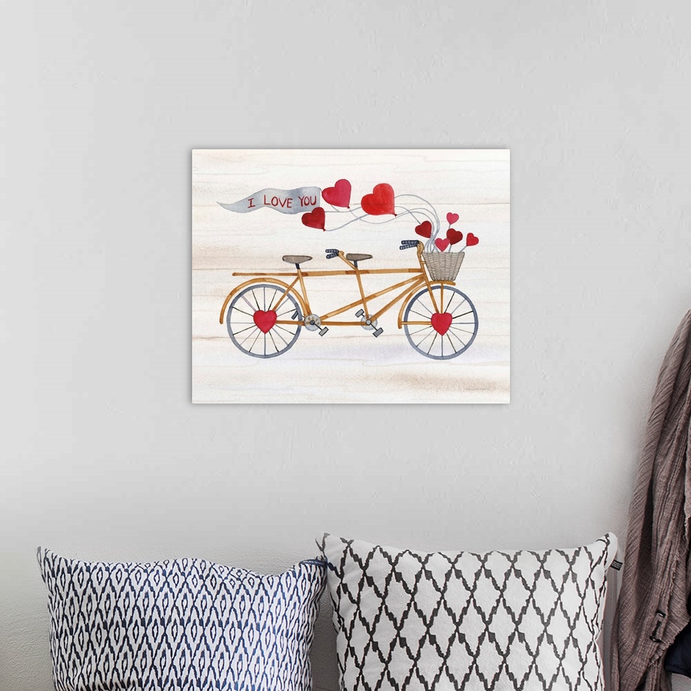 A bohemian room featuring Rustic Valentine Bicycle